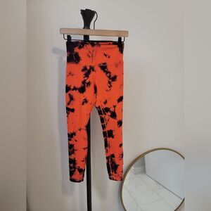 lululemon athletica Orange & Black Tie-Dye High-Rise Leggings